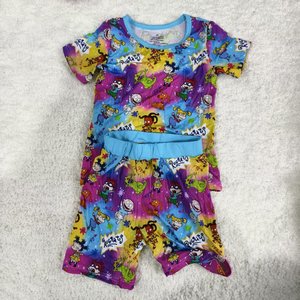 Completi estivi per bambini, t-shirt con pantaloncini, abbigliamento per bambini, pantaloncini in bambù, pigiami in due pezzi per bambini - Product Image 3