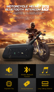 Intercomunicador para Motocicleta TOUCARE <span class=keywords><strong>V6</strong></span> Bluetooth 5.0, Auriculares Impermeables con Cancelación de Ruido para 6 Personas, Compartir Música para Motociclismo en Grupo - Product Image 4