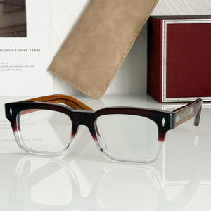 Lunettes unisexes de luxe et tendance, faites à la main, en acétate surdimensionné, monture carrée à bordure complète, à la mode - Product Image 2