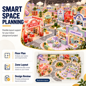 Attrezzature per Parco Giochi al Coperto per Bambini, Città in Miniatura con Ufficio Postale e Cucina Giocattolo - Product Image 4
