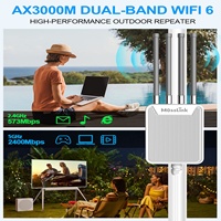 Point d'accès extérieur WiFi6 AX3000 à prix d'usine, résistant aux intempéries, double bande 2,4G/5G, antenne 200-400M, AP extérieur