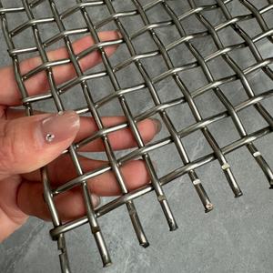 Maille de tamis vibrant pour concasseur de pierres et de sable de carrière minier à haute résistance 65mn 45 #   Maille de fil métallique tissée ondulée en acier au manganèse - Product Image 6