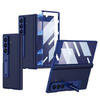 Coque de protection antichoc ultra-fine en TPU+PC avec support de charge sans fil et film de protection d'écran pliable tout-en-un pour ZFold5
