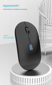 เมาส์ออปติคอลไร้สายแบบชาร์จได้ 2.4GHz พร้อมไฟ LED แสดงสถานะแบตเตอรี่ ดีไซน์บางเฉียบ คลิกเงียบ ออกแบบตามหลักสรีรศาสตร์ สำหรับแล็ปท็อปและเดสก์ท็อป - Product Image 4