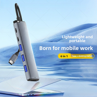 7in1 Type C Hub with LED Indicator 4K60Hz H DMI2.0 USB-C 3.0 100W PD Charging, SD TF 3.0 Card Reader Laptop Applicable