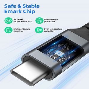 Dual Type-C 60W/100W Fast Charging Elbow <b>Data</b> <b>Cable</b> Nylon Braided Aluminum Alloy with Pure Copper Core - Product Image 4