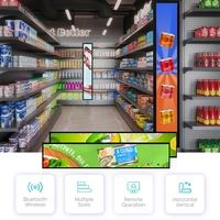 Affichage numérique pour étagères de magasin de détail, centre commercial, écran ultra fin, publicité, écran LCD haute luminosité, barre d'affichage LCD extensible