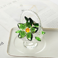 Figurine en cristal poli écologique en forme de boule de fleurs, objet de collection, décoration d'intérieur, centre de table, cadeau pour maman