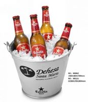 Seau à glace portable en métal personnalisable avec logo, avec poignée, pour bar à domicile, barbecue extérieur, stockage de vin rouge et de champagne, événements intérieurs