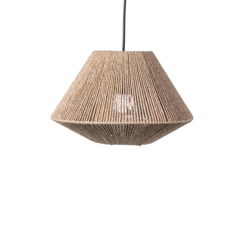 2025 Wholesale Paper Rope Lampshade Boho Pendant Light Ceil Rattan Wicker Hand Woven Home Indoor Decor