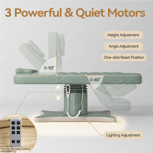 Madamcenter Mobilier <span class=keywords><strong>de</strong></span> Salon <span class=keywords><strong>de</strong></span> Beauté Électrique à 3/4 Moteurs, Lit Esthétique Professionnel pour Soins du Visage et Cosmétiques, Camilla Estética - Product Image 3