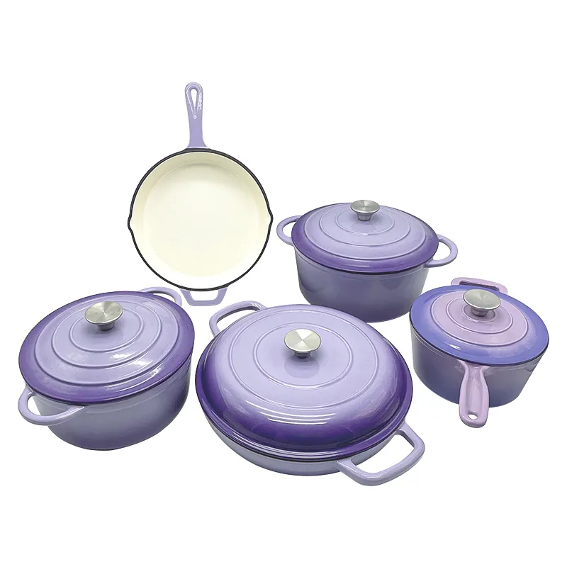 Email Gietijzeren Kookgerei Set Anti-Stick Kookgerei Set Gietijzer Nederlandse Oven Braadpan Kookgerei Sets