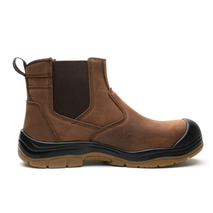 ZG L617-5 OEM stivali Chelsea da lavoro di sicurezza da <span class=keywords><strong>uomo</strong></span>, <span class=keywords><strong>scarpe</strong></span> Pull-On in acciaio con punta in pelle di cavallo pazzo resistenti all'olio per l'estate e l'autunno - Product Image 5