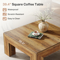 Mesa de Centro Cuadrada Estilo Farmhouse Tribesigns de 39 Pulgadas, Patas Resistentes, Muebles de Grado Comercial para Vestíbulo de Hotel u Oficina