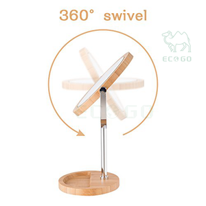 Miroir de maquillage 5 miroir de table double face magnifié bambou pour le salon - Product Image 2