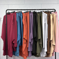 Khimar arabe à la mode 2 pièces en gros longue jupe de couleur pure ensemble abaya femmes robe musulmane vente au détail