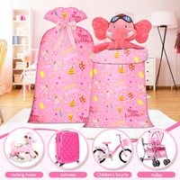 Sac cadeau Sac d'emballage réutilisable avec étiquette et corde pour fête d'anniversaire de bébé
