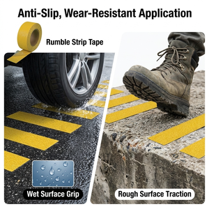 Prévention des glissades sur le lieu de travail, ruban de marquage de sécurité, solution antidérapante réfléchissante et robuste pour les escaliers, les allées et les zones industrielles - Product Image 4