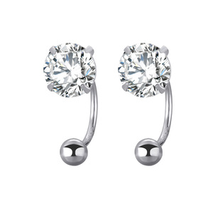 Pendientes de plata de ley S925 con circonita, diseño de ojo dormido, sin perforación, para mujer, nuevos, sencillos, exquisitos, con tapa de rosca. - Product Image 5