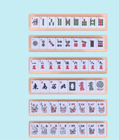 38 #   144 pièces en gros – Tuiles de Mahjong américaines en acrylique bleu scintillant, modernes et de luxe, roulées à la main, haut de gamme, portables, écologiques et personnalisables