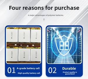 Batería recargable de iones de litio con luz USB de polímero de 3,7 V 301823 90Mah con salida de placa - Product Image 4