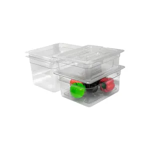 Pemanas Jaring Polipropilena Ukuran Penuh Pp Set Tutup Plastik Bening Kotak Insulasi A Gn Panci Digunakan untuk Makanan dengan Meja 6"