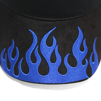Casquettes de baseball en daim de coton de haute qualité HBA54, design tendance, logo personnalisé avec broderie de flamme, nouveau design