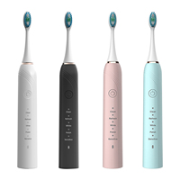 Ipx7 adulte minuterie nettoyage buccal blanchiment des dents brosse à dents à poils souples sonique brosse à dents électrique