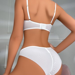 Ensemble de lingerie sexy ultra fin et tendance, culotte et soutien-gorge push-up en dentelle, sous-vêtements pour femmes grandes tailles - Product Image 4