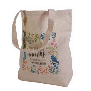 Customizable Eco-Friendly Recyclable Cotton Tote Bags Reusable <b>Canvas</b> Handled Shopping Bag Letter Silk Screen Printed Made - Product Image 1