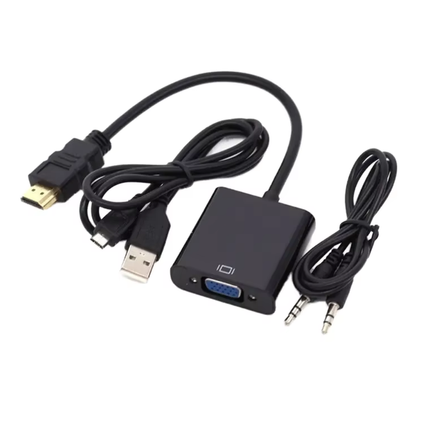 1080p 60Hz Active for HDMI PS4 Adapter Converter for Projector PVC 3.5mm Audio Video Micro USB Power Supply HDTV VGA Male Female