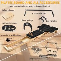 YoPiFit PRR-01 Reformer de Pilates Portátil de Madera, Plegable, para Entrenamiento de Fuerza con Elásticos, Uso en Casa, Fitness, Yoga, Caja de Yoga, Uso en Estudio