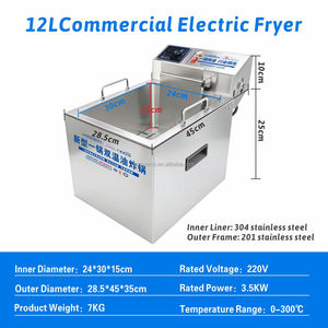 Multi-Purpose Deep <b>Fryer</b> for Cafs Effortless Disassembly Control System Frying Every Time HSD-12Q Commercial Fried Chicken - Product Image 5