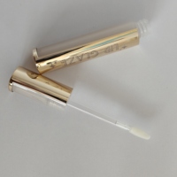 Tubes de brillant à lèvres de luxe vides en gros, 3 ml, blanc et or, personnalisables en ABS, avec impression sérigraphiée et capuchon à vis, conteneur pour brillant à lèvres
