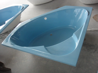 Baignoire d'angle gain de place la plus vendue, directement de l'usine, design quart de cercle en acrylique blanc pour installation encastrée ODM OEM