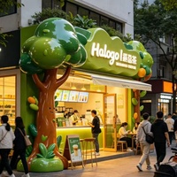 Patung Buah Raksasa Resin Fiberglass Kustom untuk Dekorasi Toko Minuman Teh Susu, Lanskap Taman, Atraksi Jalanan, Model Seni Kerajinan