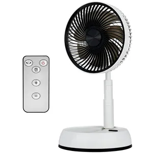 Rechargeable 8 " Folding Shake Circulation Remote Control Pedestal Mini Air Conditioner Adjustable Height Portable Desk Fan