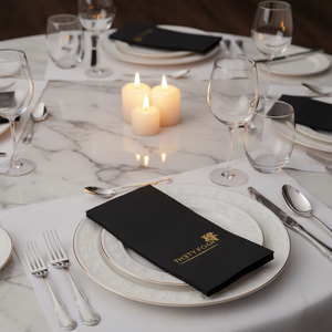 ผ้าเช็ดปากพับพิมพ์ลายสีสันตามสั่ง ปราศจากฝุ่น ย่อยสลายได้ สำหรับโรงแรม งานอาหารตะวันตก งานเลี้ยง และงานกาแฟ - Product Image 2