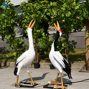 CCAA02 Simulation réaliste d'animal animatronique grandeur nature <span class=keywords><strong>Grue</strong></span> à couronne rouge modèle pour parc - Product Image 2