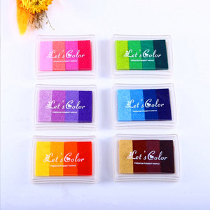 Tampon encreur dégradé 4 couleurs, tampon à estomper coréen créatif pour loisirs créatifs et scrapbooking, 6 options - Product Image 2