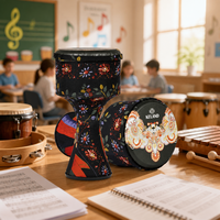 Djembe ABS de 8,5 pouces, instrument de percussion portable pour la salle de classe, les festivals, les bandes scolaires et les répétitions