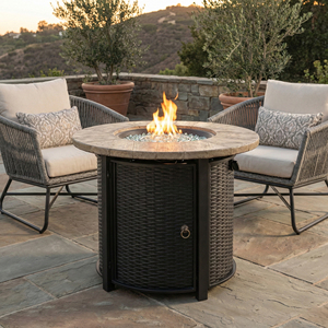 [US Stock] 30" Propane Gas Fire Pit Table 50000 BTU Round Steel Fire Pit with Imitation Wood Grain Finish Fast Shipping US MOQ 1 - Product Image 2