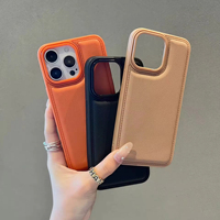 Coque de protection antichoc en TPU effet cuir litchi mat couleur bonbon de luxe pour iPhone 17 Air 15 14 13 12 11 Pro Max 16 Plus 17 Pro