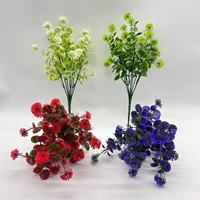 Neues Produkt Simulierte Blumen Eukalyptus-Kugel Künstliche Blumen Plastik-Bouquet Simulierte Löwenzahn Grünpflanzen-Dekoration