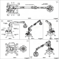 Grue de manutention de matériaux à flèche télescopique semi-pliante, hydraulique et électrique, de 7800 mm, pour la préhension de ferraille et le recyclage