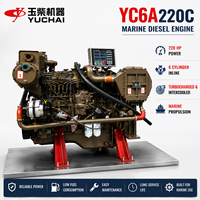 Moteur diesel marin SCDC Yuchai YC6A220C 220 CV 2300 tr/min 6 cylindres turbocompressé refroidi par intercooler pour la propulsion de bateaux de pêche