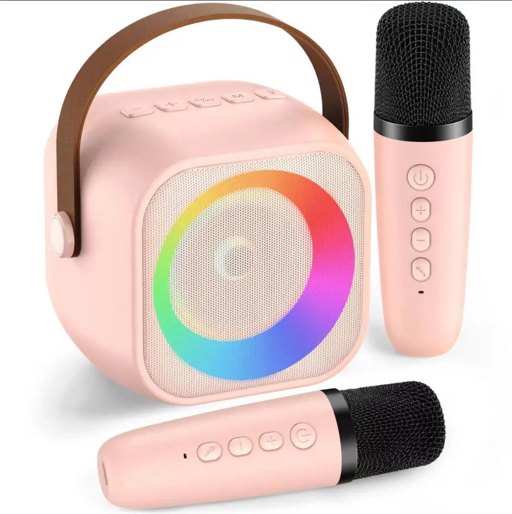 Per esterno portatile Karaoke effetto luce microfono senza fili altoparlante HiFi suono Stereo per la festa di casa matrimonio chiesa Picnic