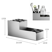 Support de bar multi-emplacements en acier inoxydable finition mate, station de barman, support pour doseur, porte-outils de bar avec trous de drainage, fabrication OEM