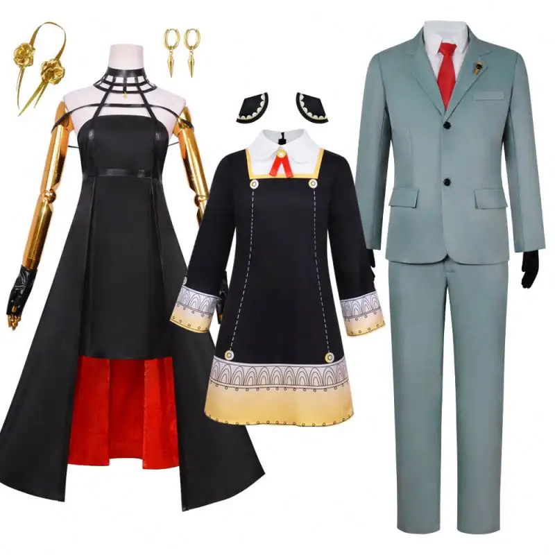 Anime Spy X Familie Yor Vervalser Cosplay Kostuum Jurk Pak Zwart Rood Rok Set Mannen Blazer Set Outfits Halloween Carnaval