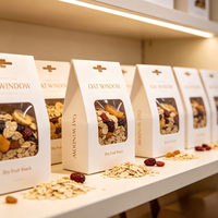 Boîte d'emballage en papier pliable avec logo personnalisé pour céréales et flocons d'avoine, finition mate, pour la vente au détail de granola instantané